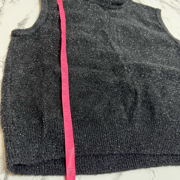 St. John metallic sparkle mock neck top - Picture 5 of 5